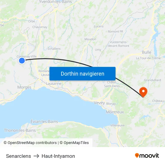 Senarclens to Haut-Intyamon map