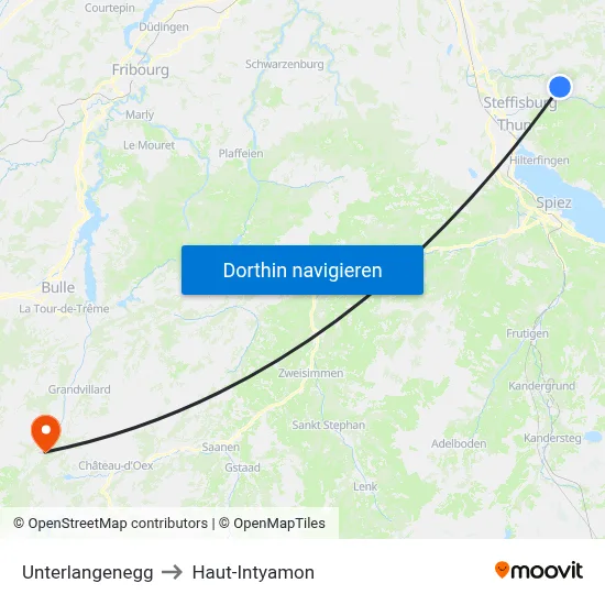 Unterlangenegg to Haut-Intyamon map