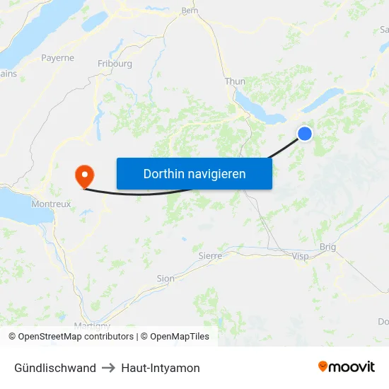 Gündlischwand to Haut-Intyamon map