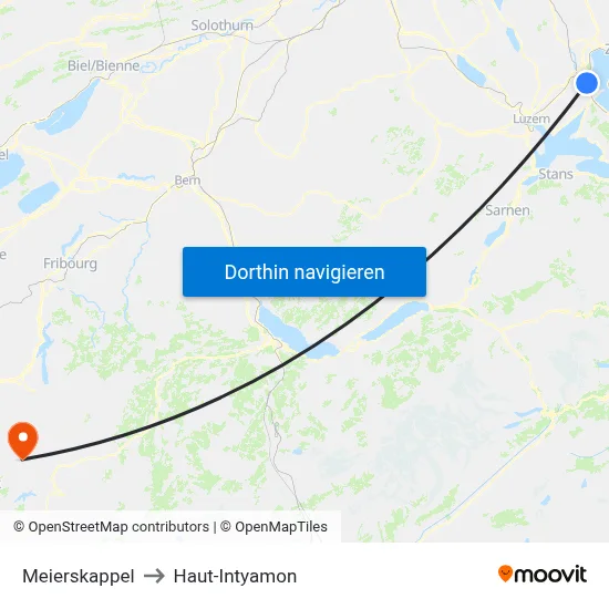 Meierskappel to Haut-Intyamon map