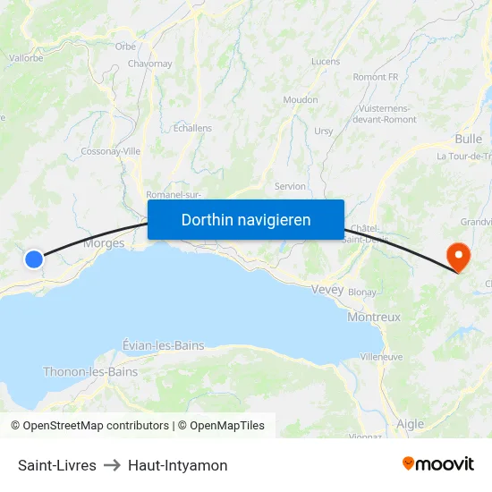Saint-Livres to Haut-Intyamon map