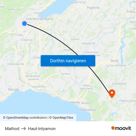 Mathod to Haut-Intyamon map