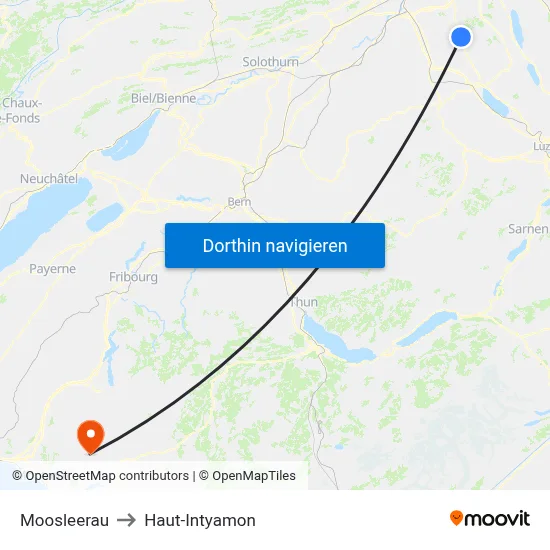 Moosleerau to Haut-Intyamon map