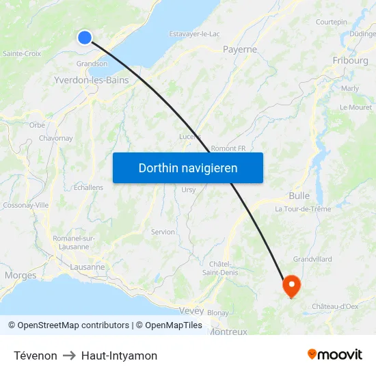 Tévenon to Haut-Intyamon map