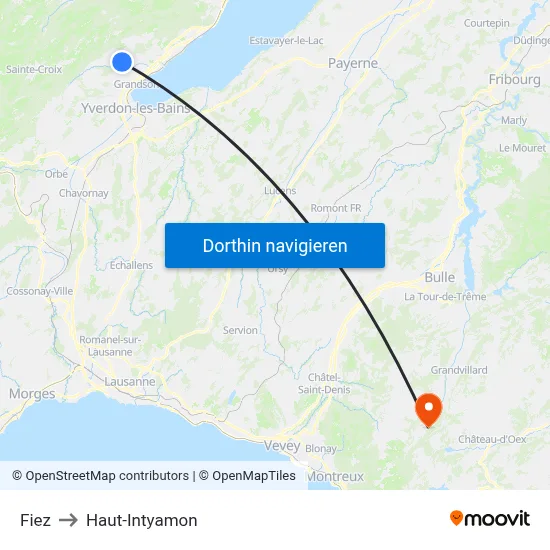 Fiez to Haut-Intyamon map