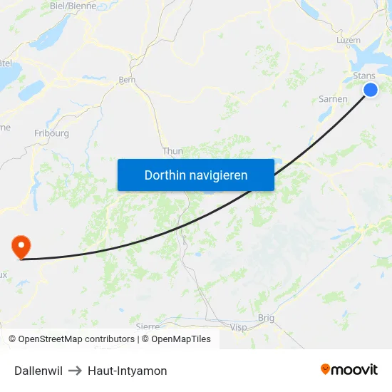 Dallenwil to Haut-Intyamon map