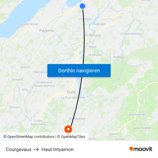 Courgevaux to Haut-Intyamon map