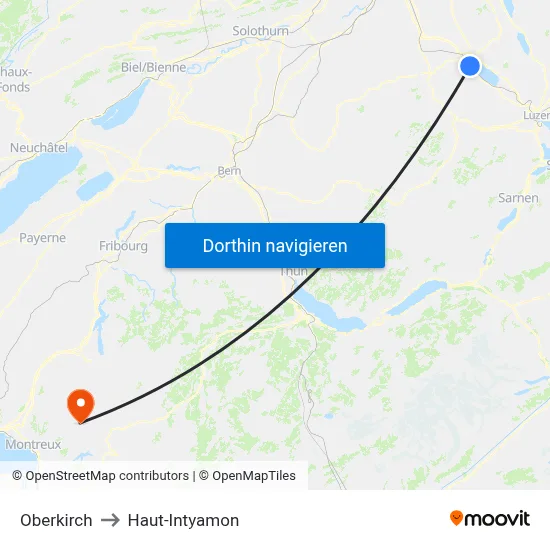 Oberkirch to Haut-Intyamon map