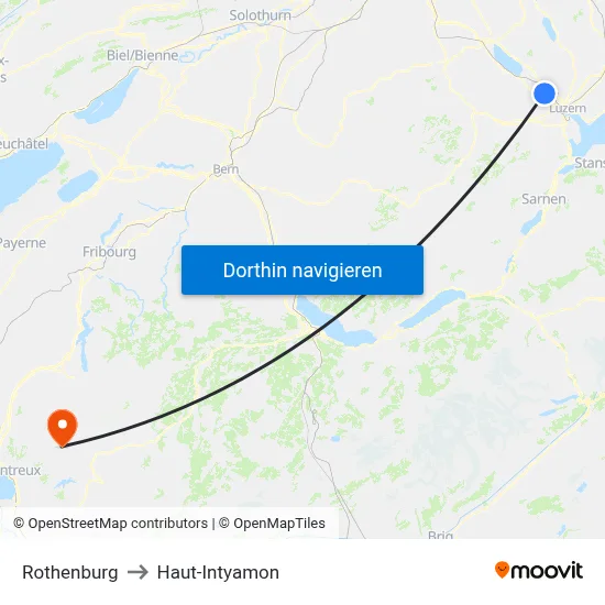 Rothenburg to Haut-Intyamon map