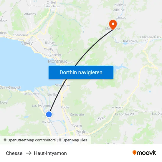 Chessel to Haut-Intyamon map