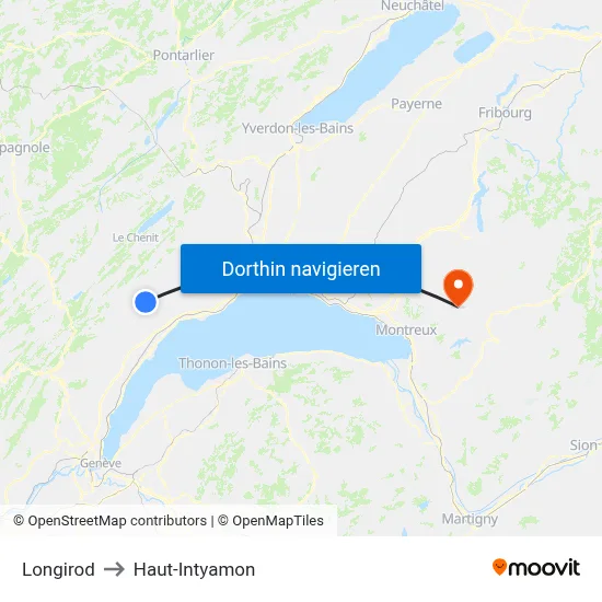 Longirod to Haut-Intyamon map