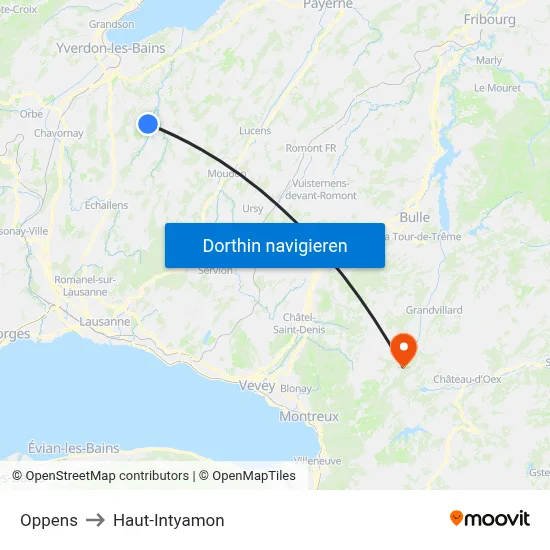 Oppens to Haut-Intyamon map