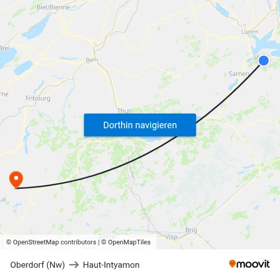 Oberdorf (Nw) to Haut-Intyamon map