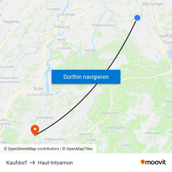Kaufdorf to Haut-Intyamon map