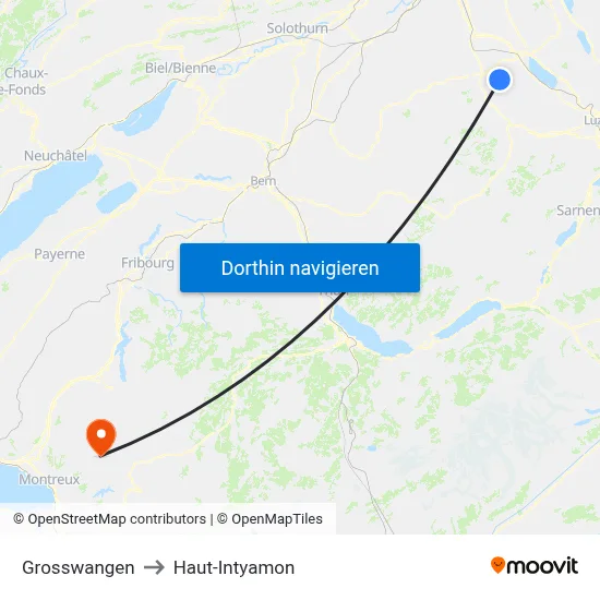 Grosswangen to Haut-Intyamon map