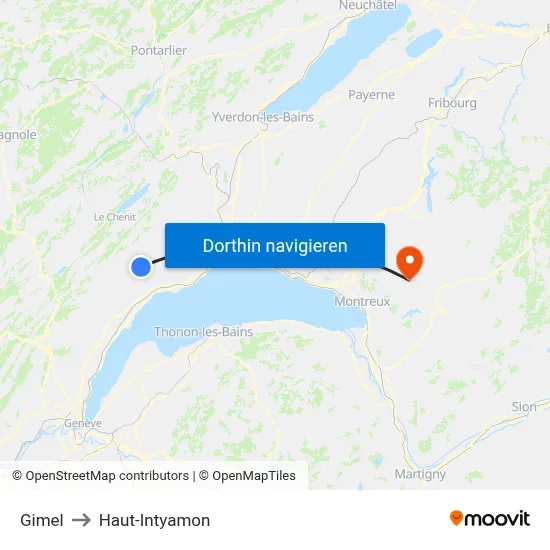 Gimel to Haut-Intyamon map