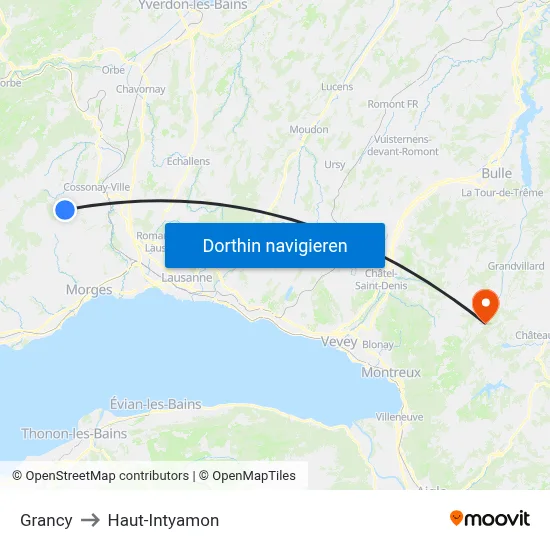 Grancy to Haut-Intyamon map