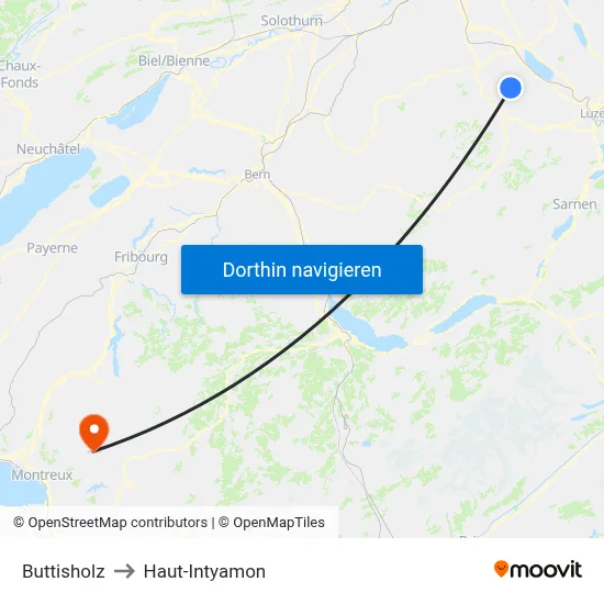 Buttisholz to Haut-Intyamon map