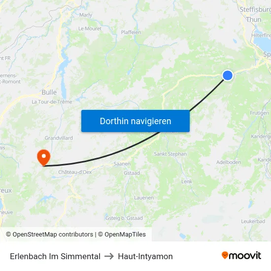 Erlenbach Im Simmental to Haut-Intyamon map