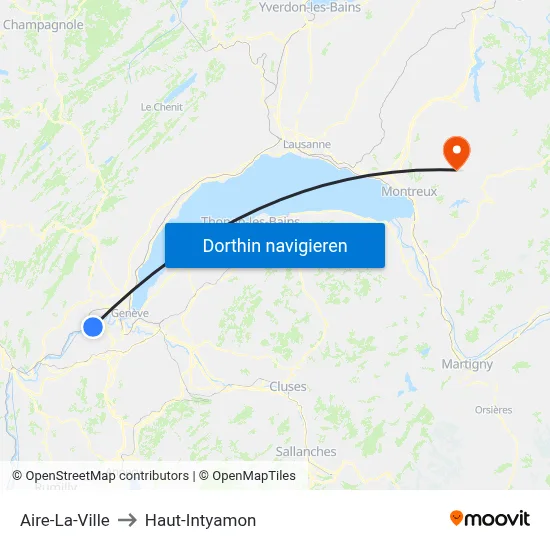 Aire-La-Ville to Haut-Intyamon map