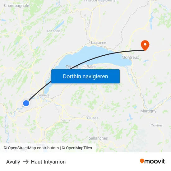Avully to Haut-Intyamon map