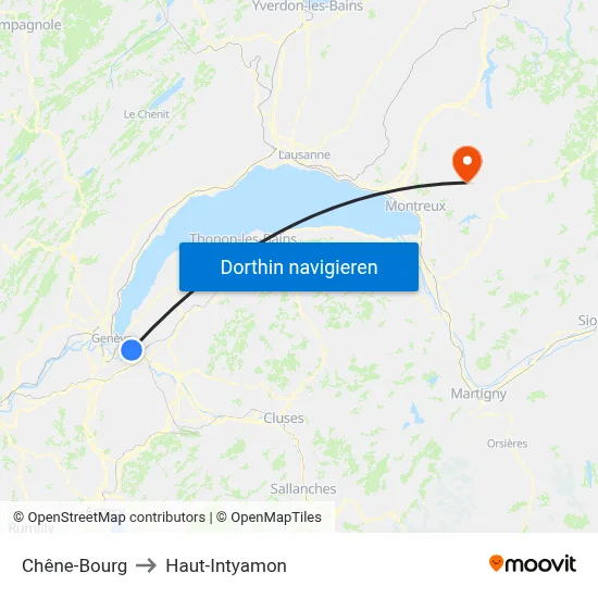 Chêne-Bourg to Haut-Intyamon map