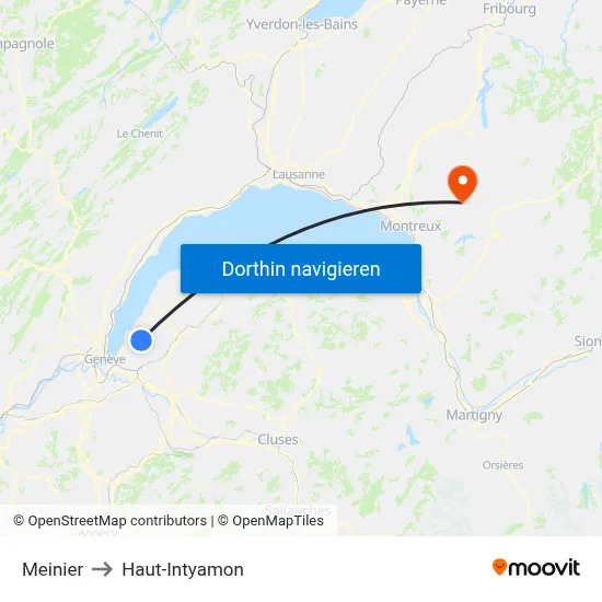 Meinier to Haut-Intyamon map