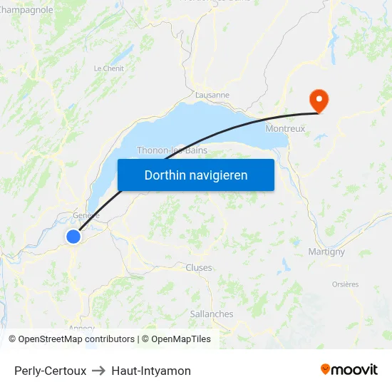 Perly-Certoux to Haut-Intyamon map