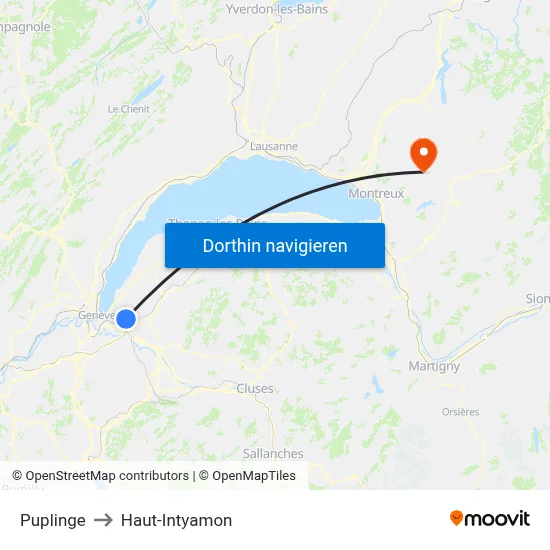 Puplinge to Haut-Intyamon map