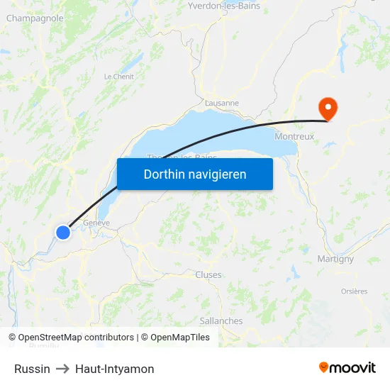Russin to Haut-Intyamon map