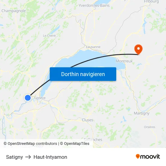 Satigny to Haut-Intyamon map