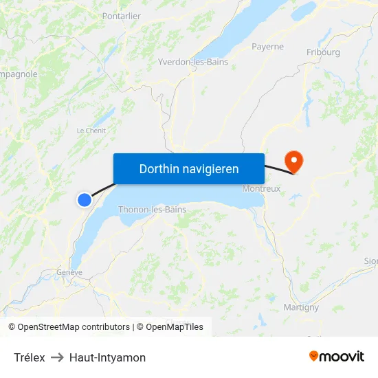 Trélex to Haut-Intyamon map