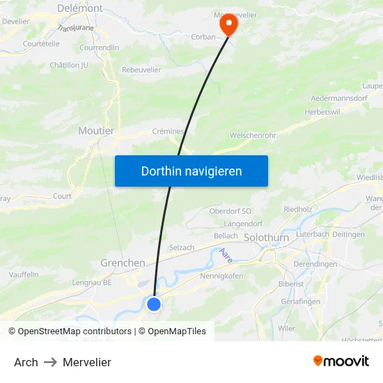Arch to Mervelier map