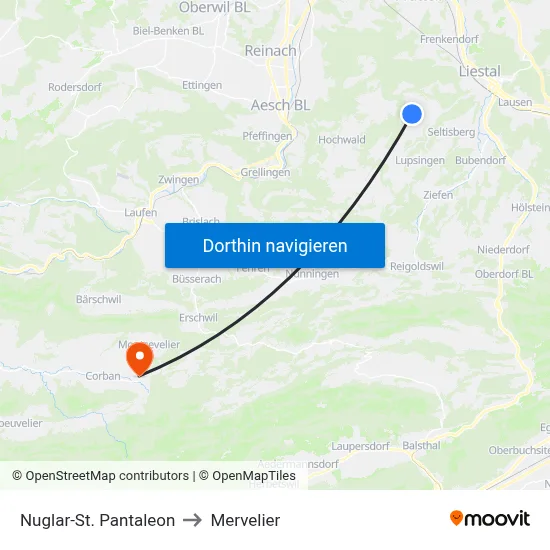 Nuglar-St. Pantaleon to Mervelier map