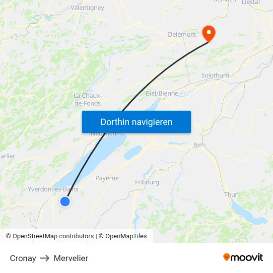 Cronay to Mervelier map