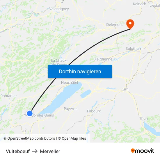 Vuiteboeuf to Mervelier map