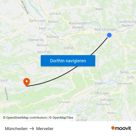 Münchwilen to Mervelier map