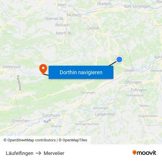 Läufelfingen to Mervelier map