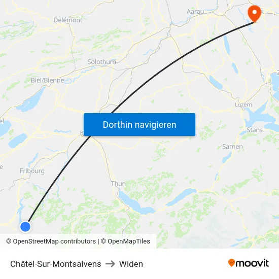 Châtel-Sur-Montsalvens to Widen map
