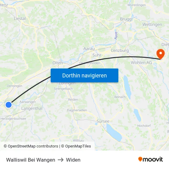 Walliswil Bei Wangen to Widen map