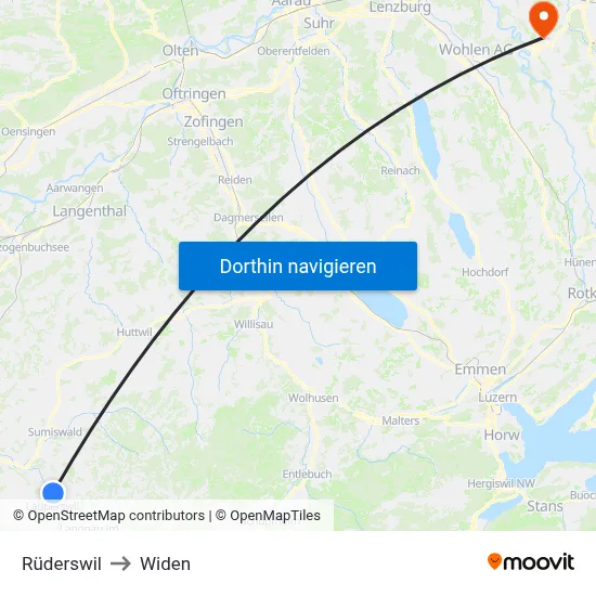 Rüderswil to Widen map