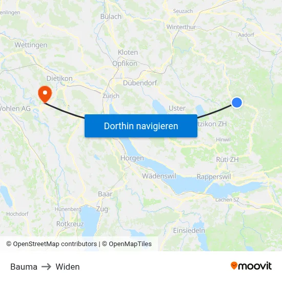 Bauma to Widen map