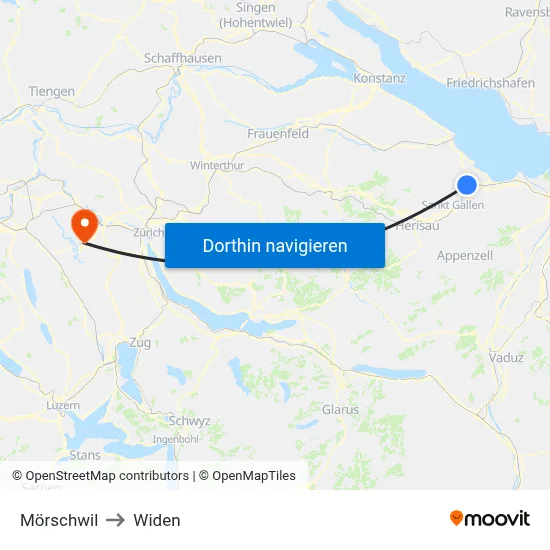 Mörschwil to Widen map