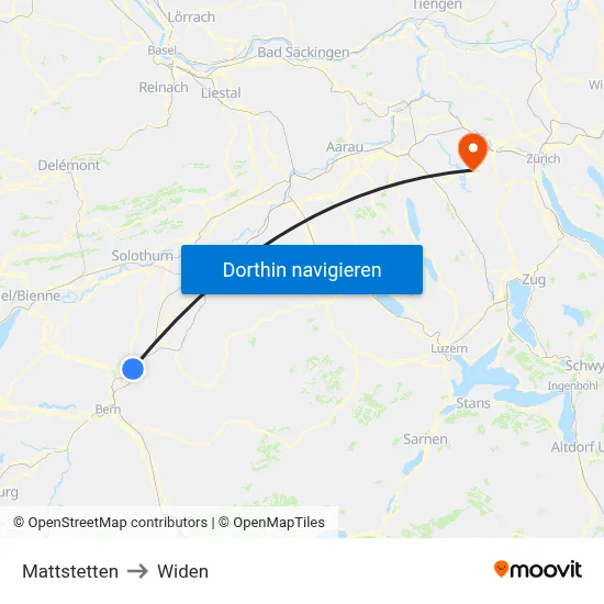 Mattstetten to Widen map