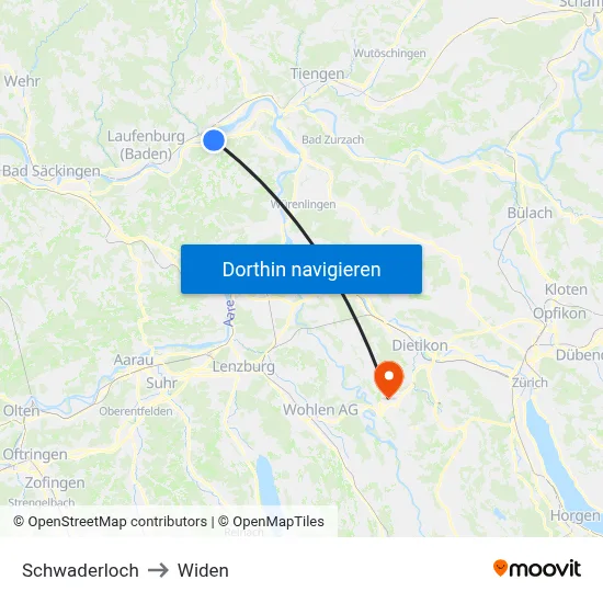Schwaderloch to Widen map
