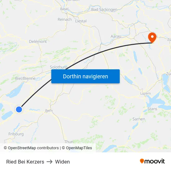 Ried Bei Kerzers to Widen map