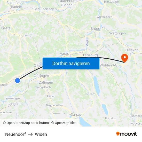 Neuendorf to Widen map