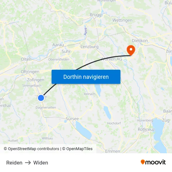 Reiden to Widen map