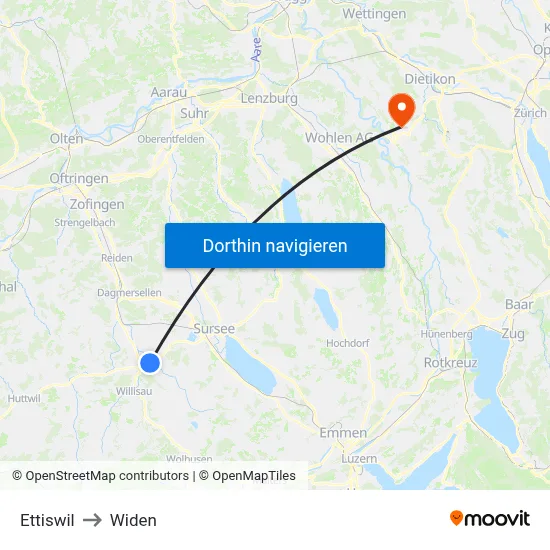 Ettiswil to Widen map