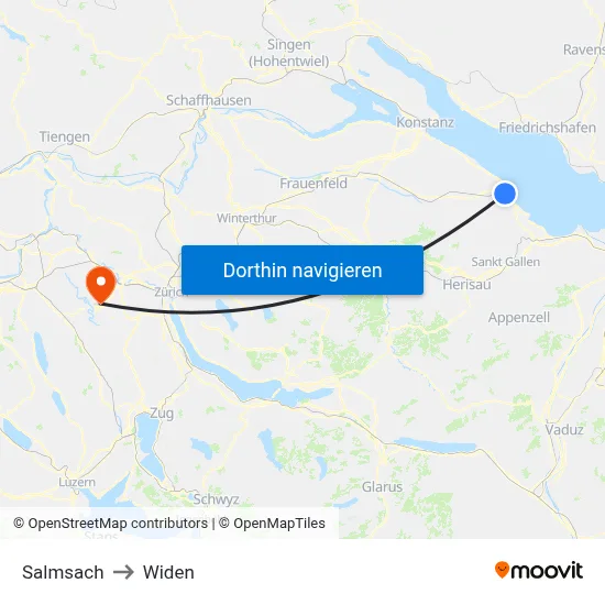 Salmsach to Widen map